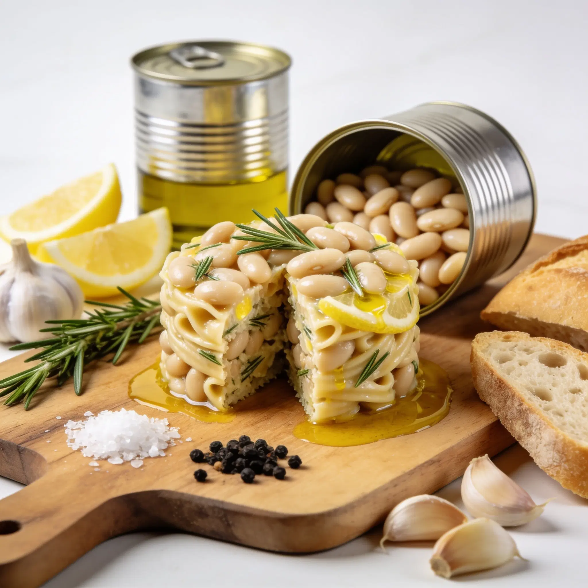 Pasta z białej fasoli z rozmarynem i cytryną