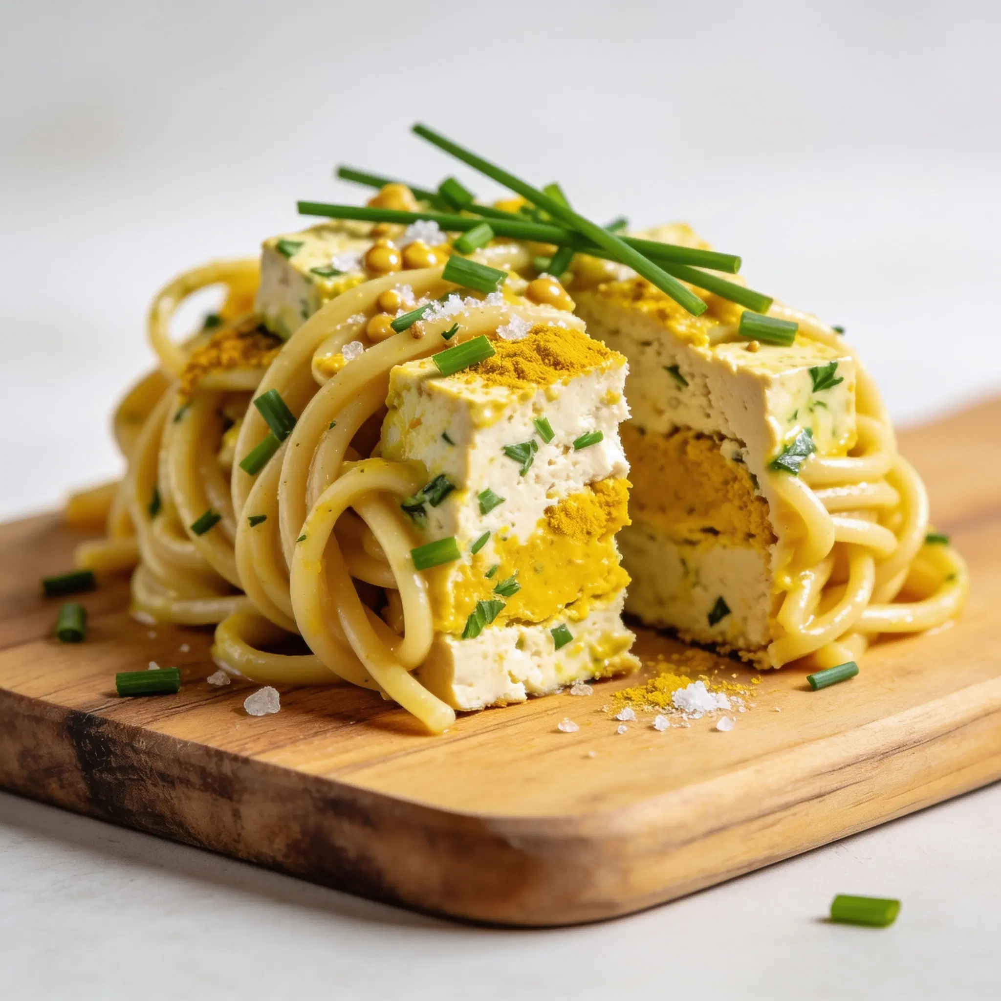 Pasta z tofu z kurkumą i szczypiorkiem
