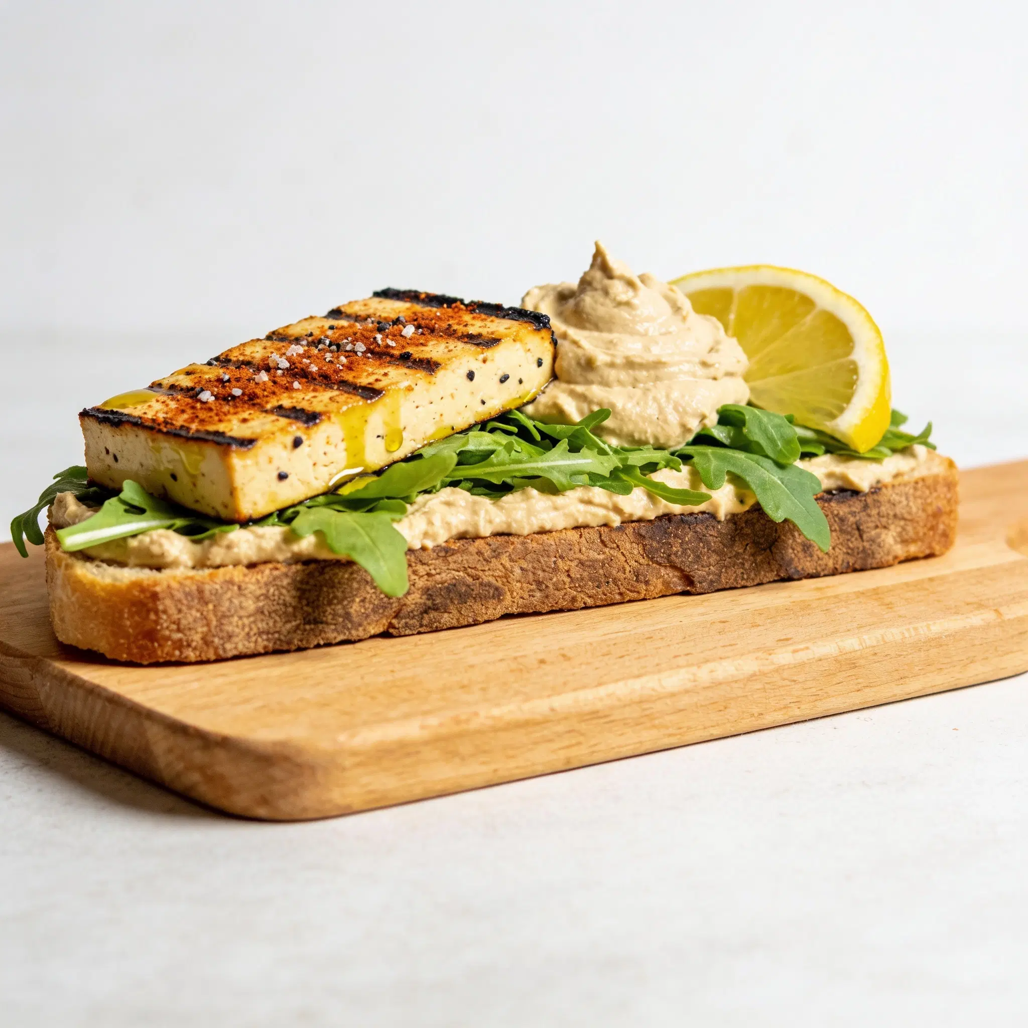 Kanapka z grillowanym tofu i hummusem