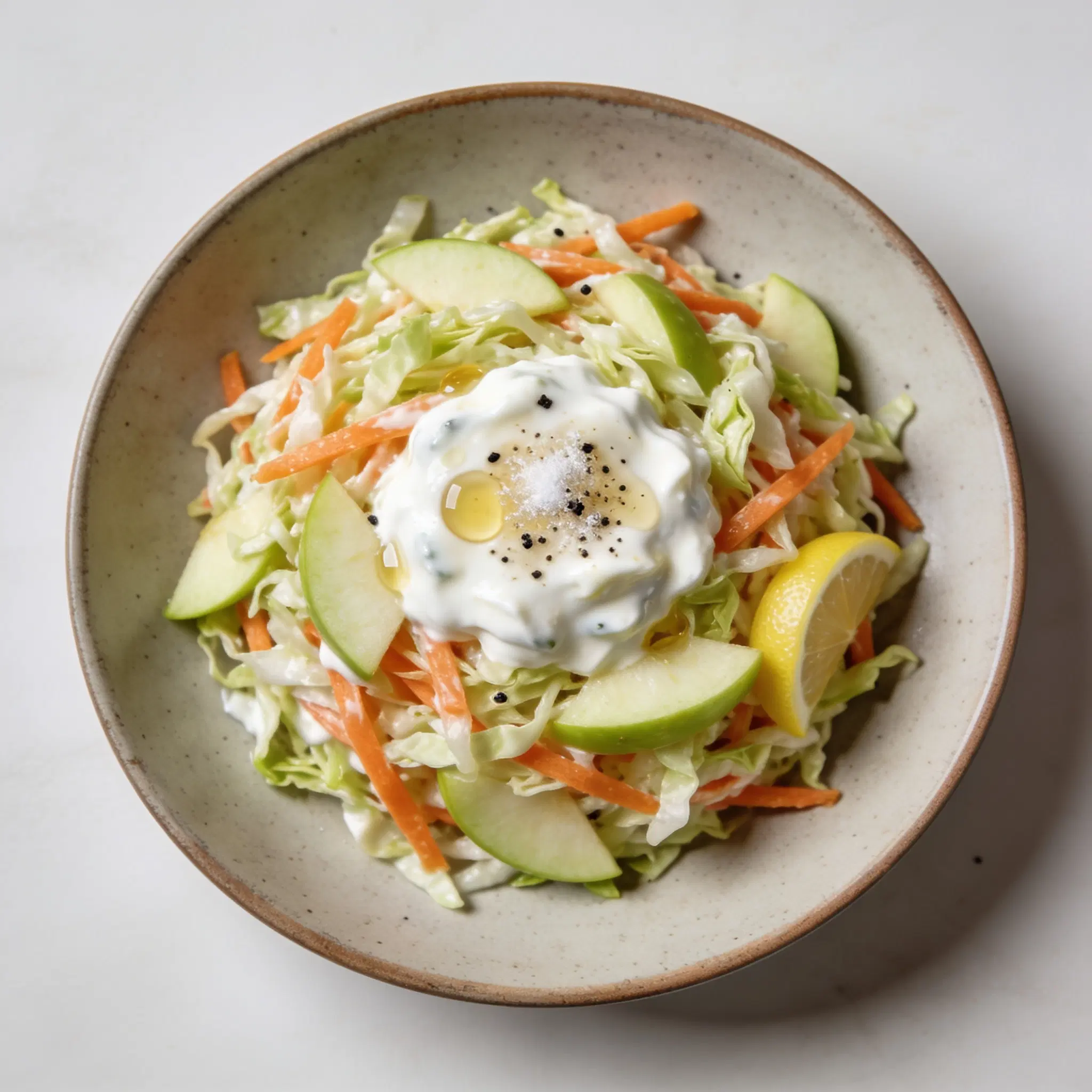 Surówka coleslaw z jogurtem i jabłkiem