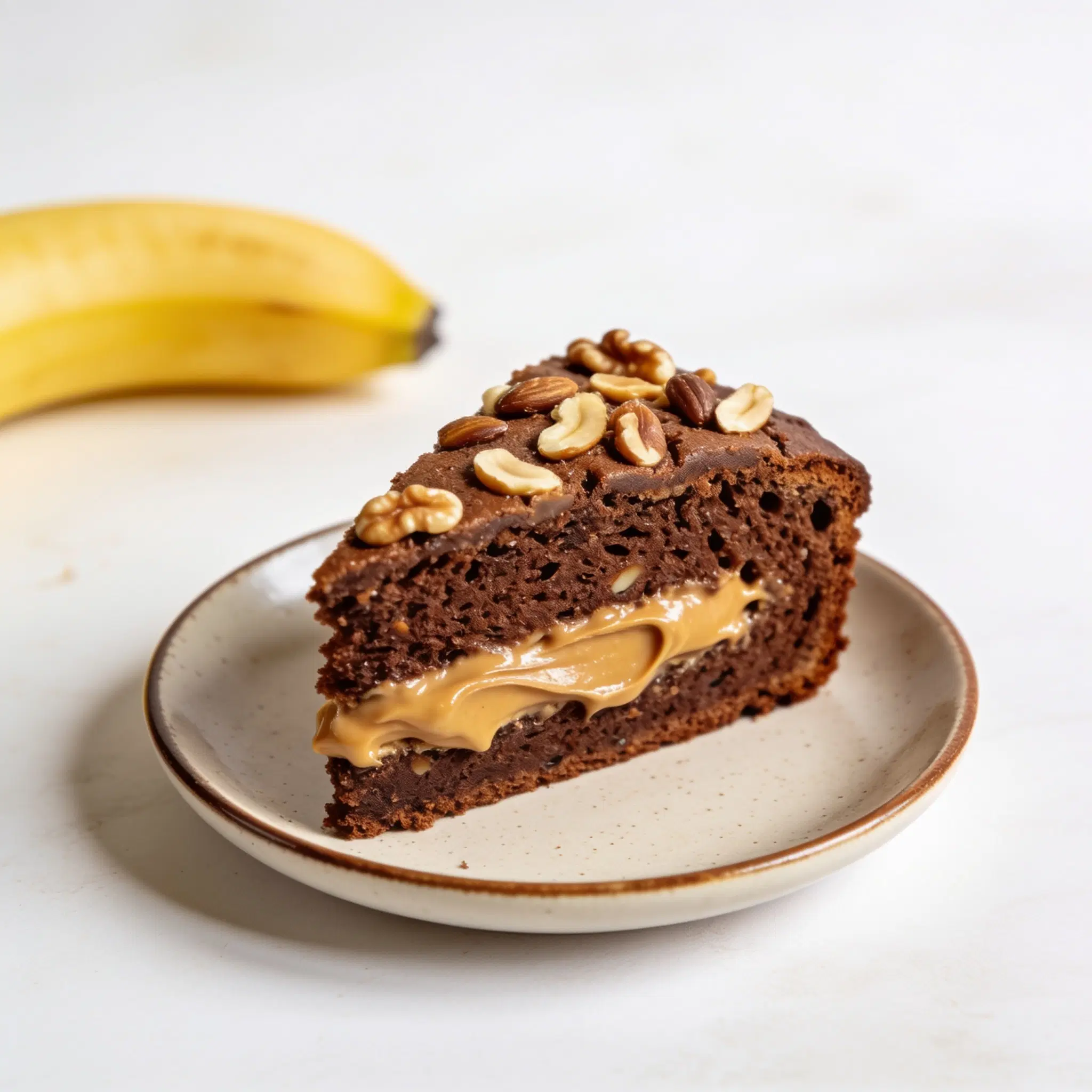 Chlebek bananowy z masłem orzechowym