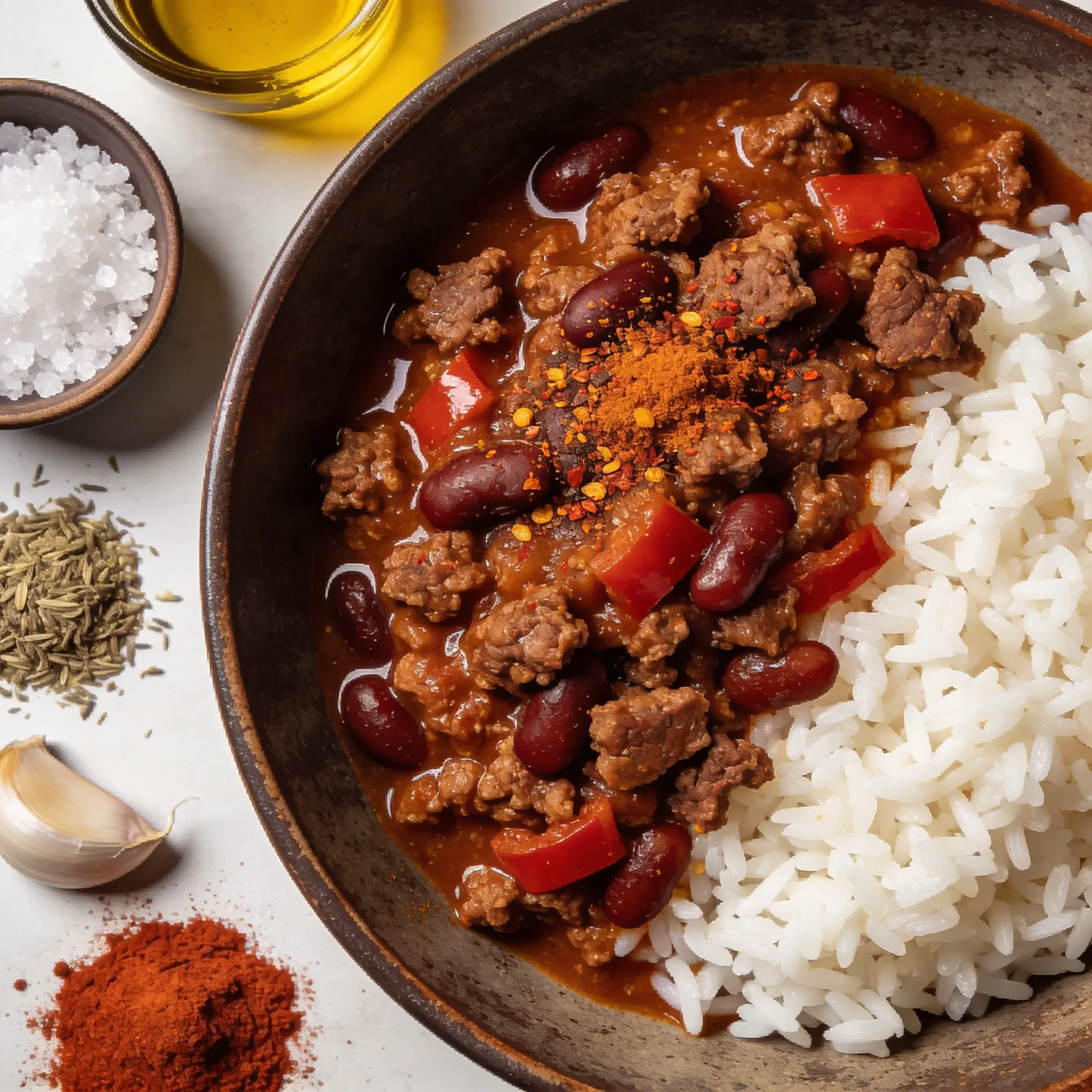 Chili con carne z ryżem