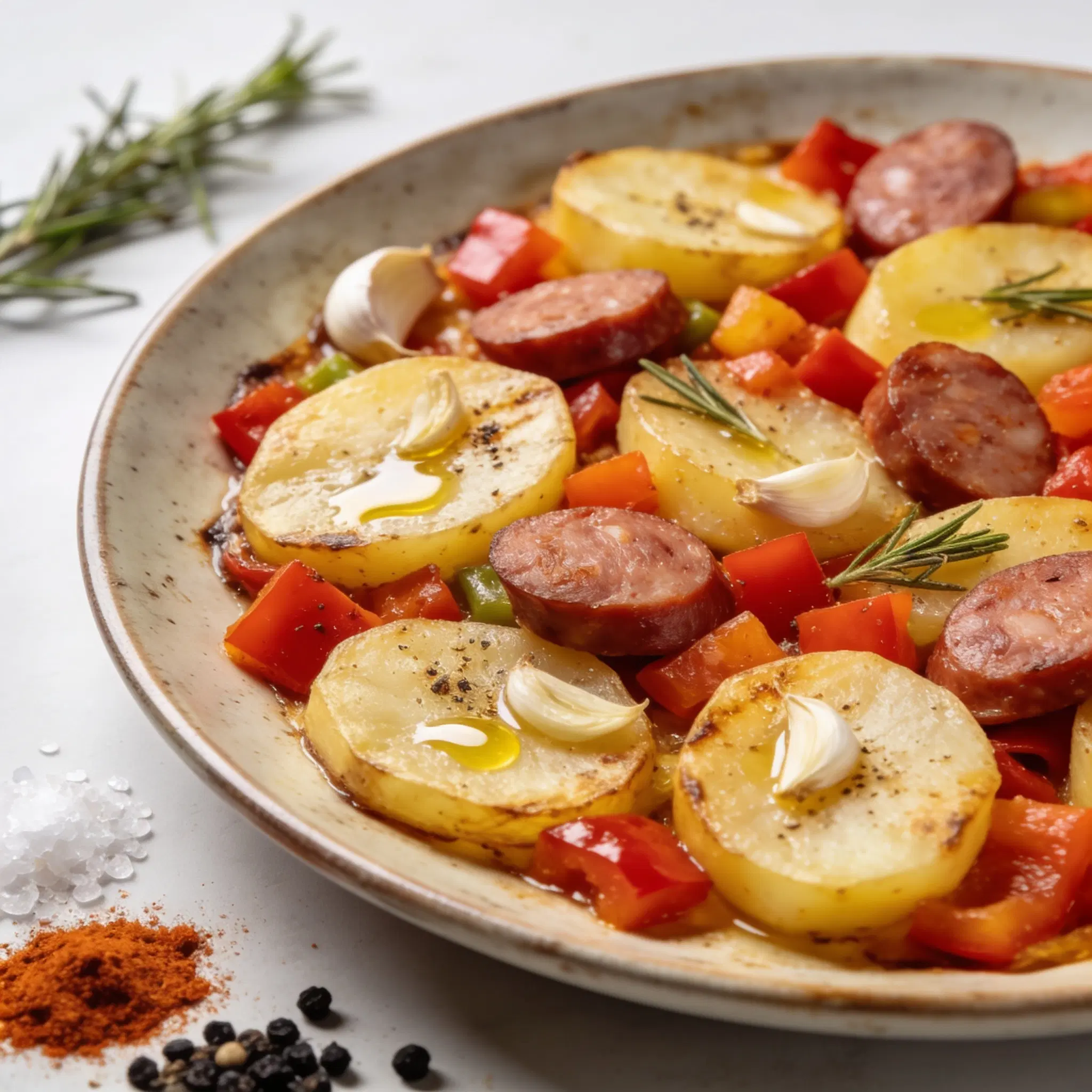 Pieczona blacha z ziemniakami i papryką