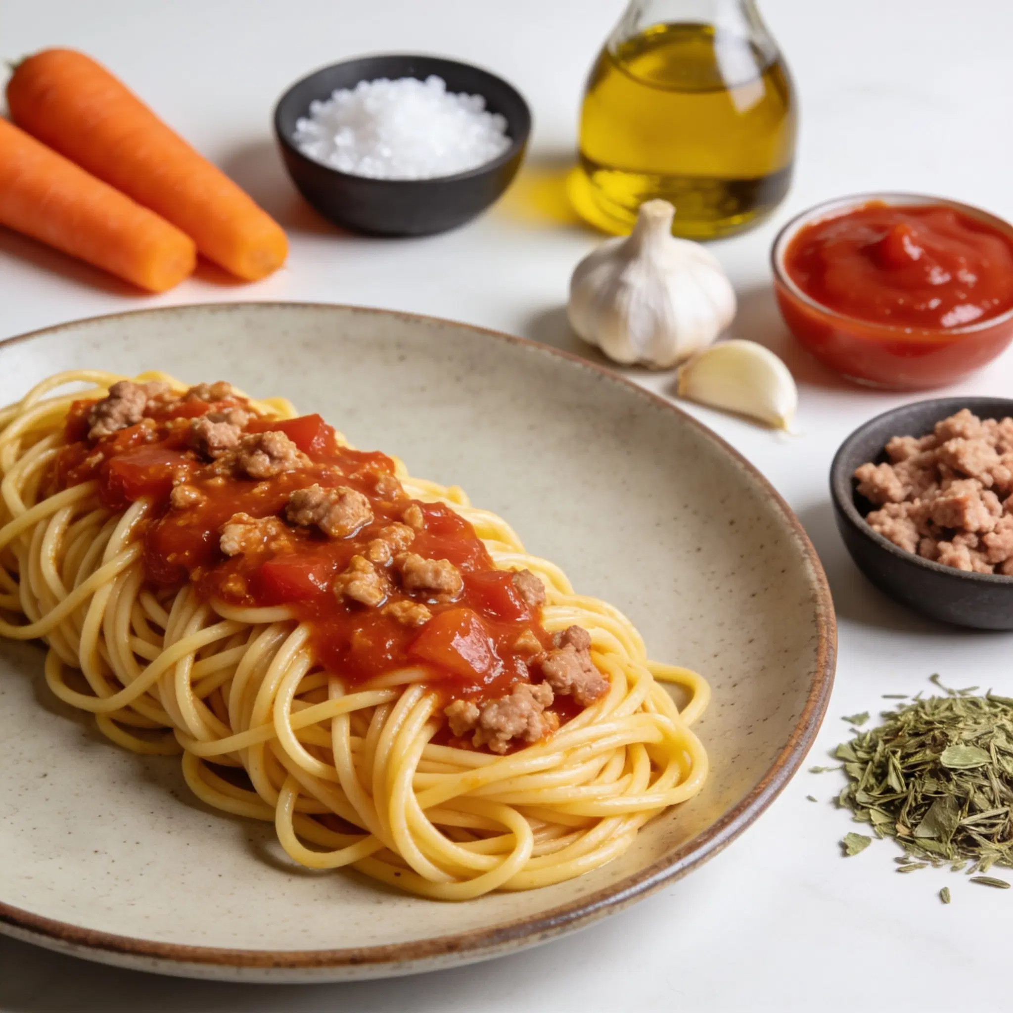 Spaghetti w sosie pomidorowym