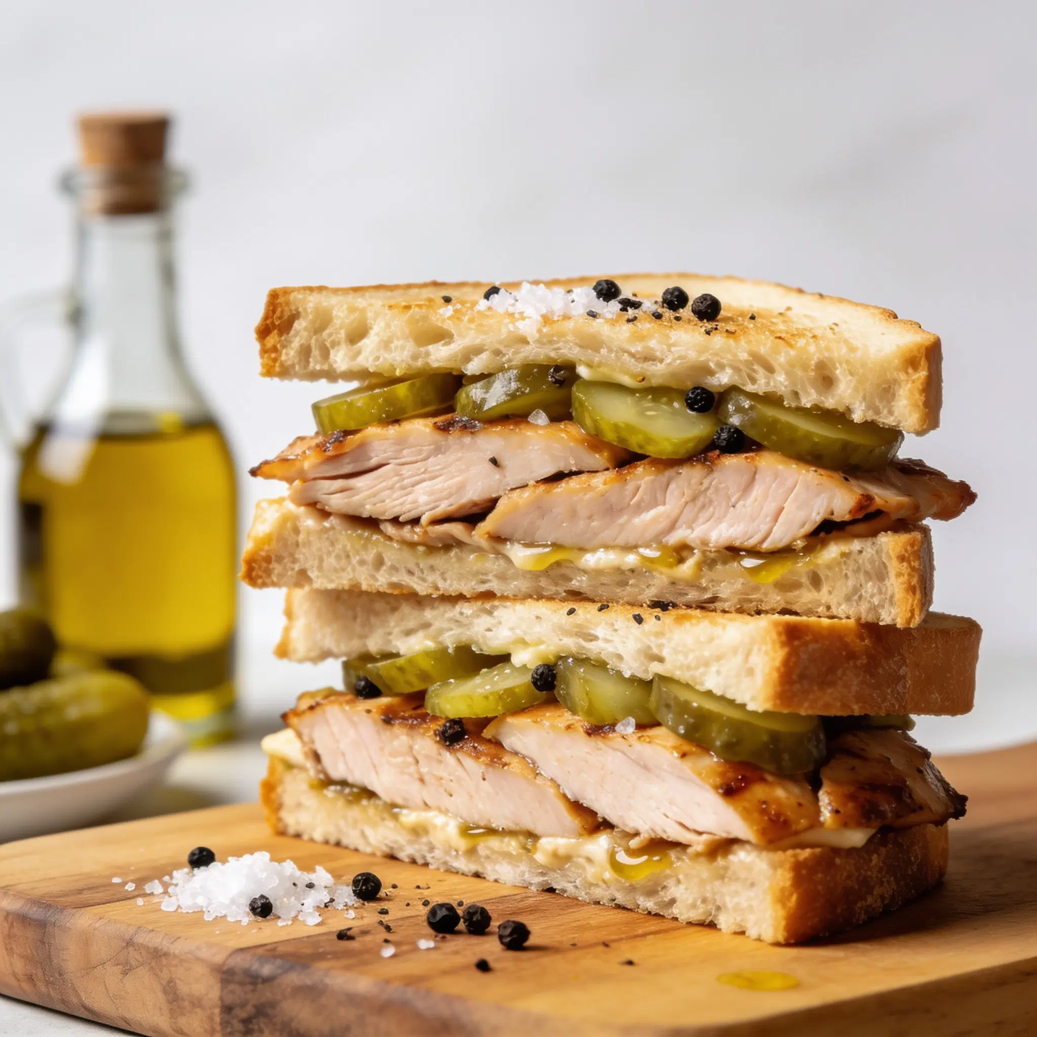 Tost z pieczonym indykiem i ogórkiem kiszonym