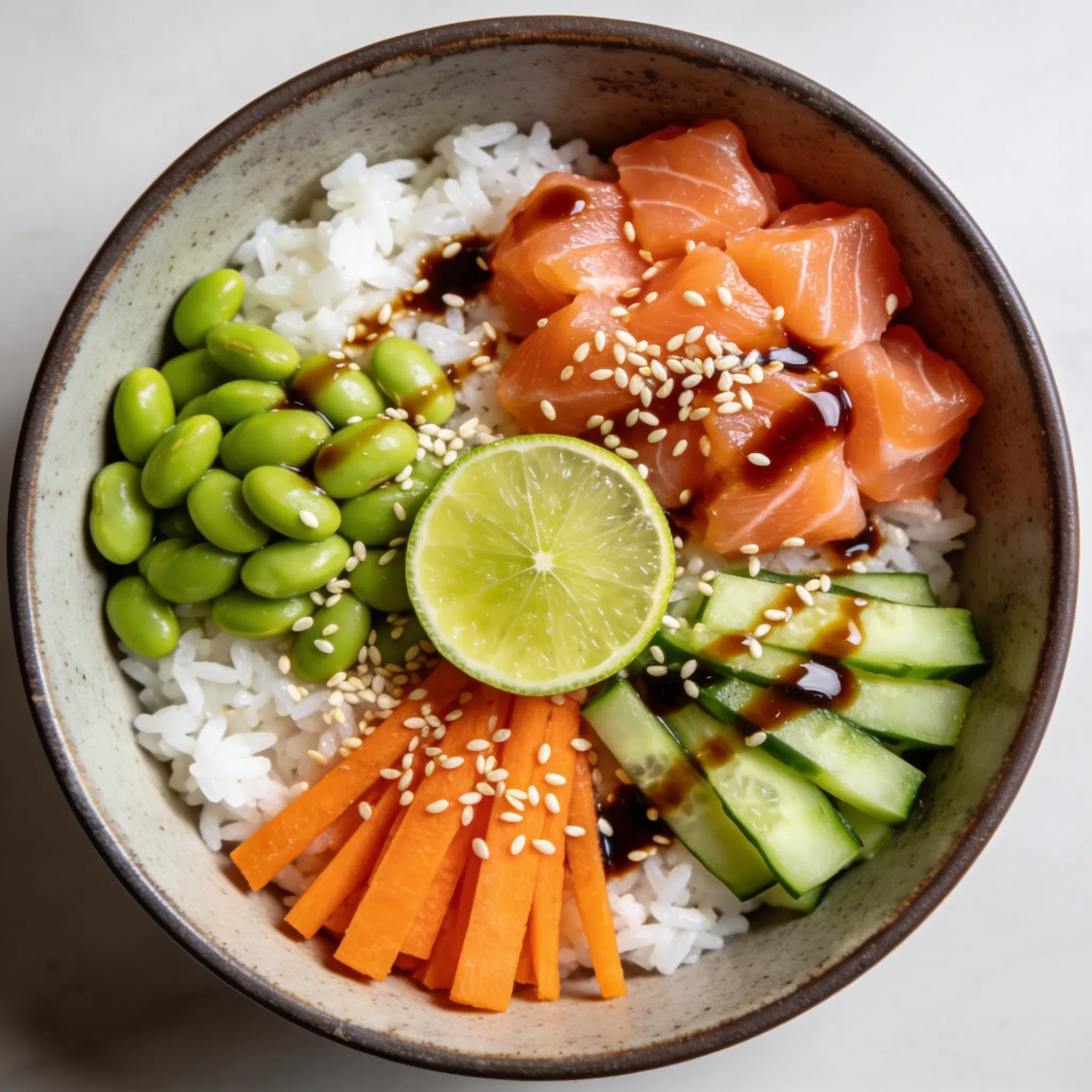 Poke bowl z ryżem i warzywami