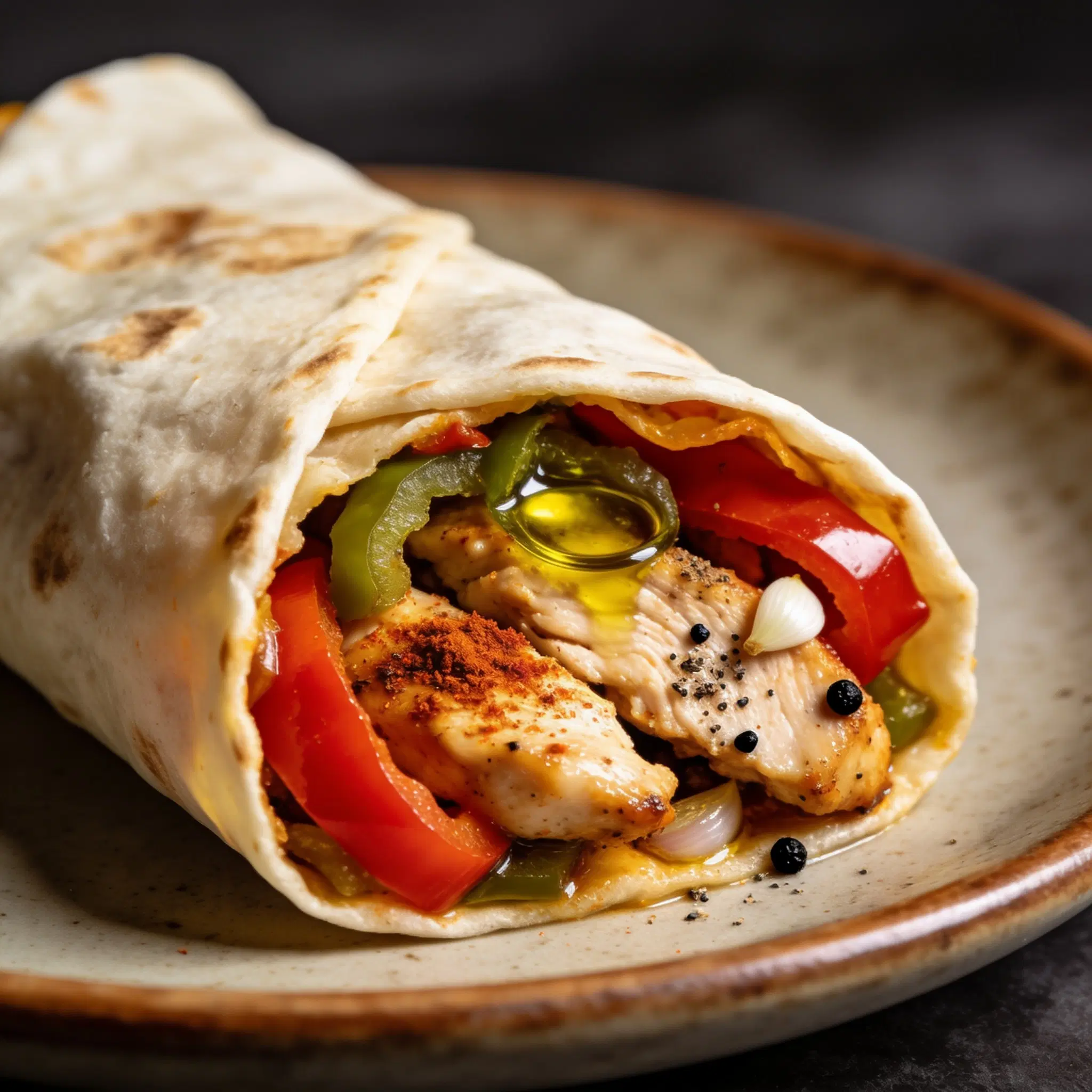 Fajitas z papryką w tortillach