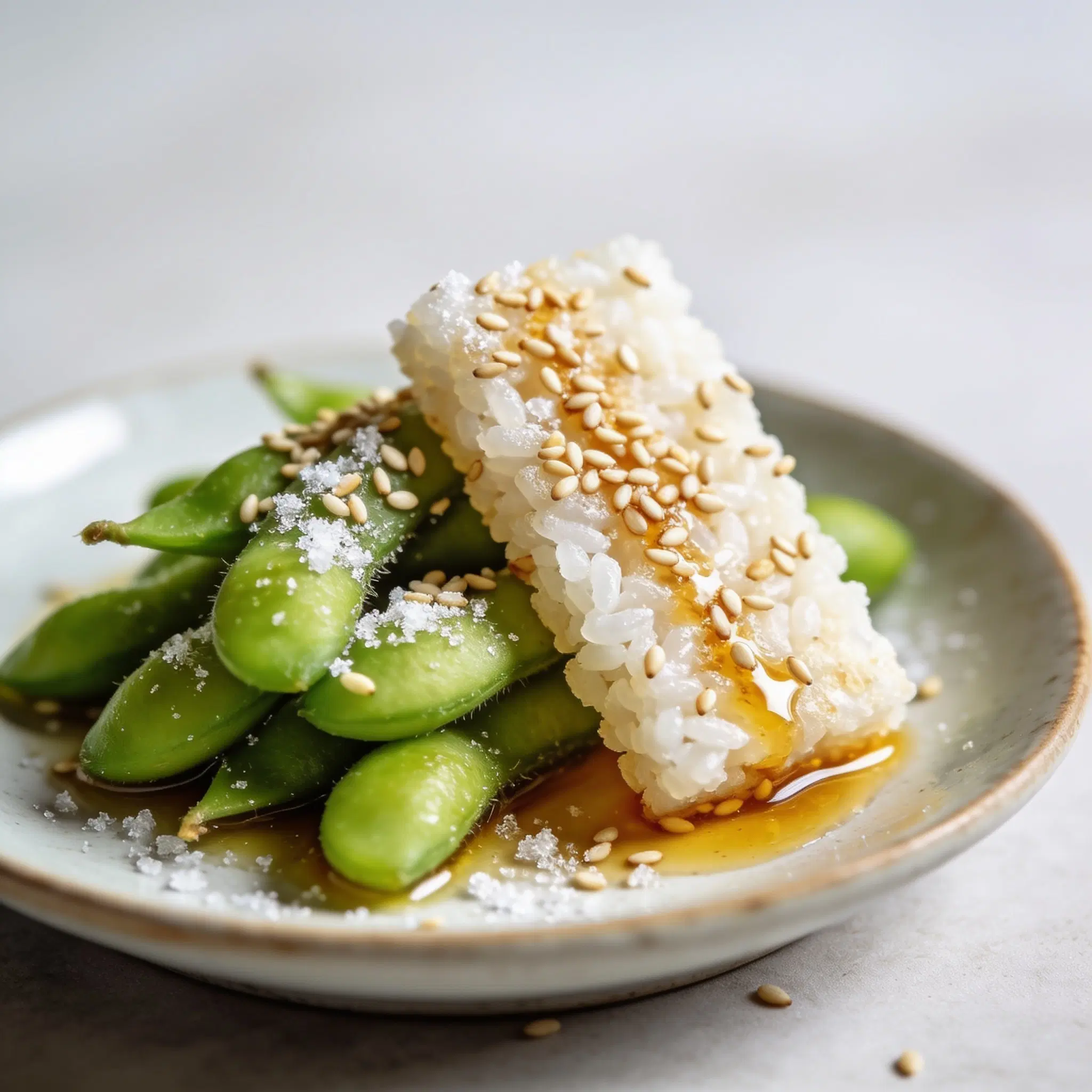 Edamame z solą morską i sezamem