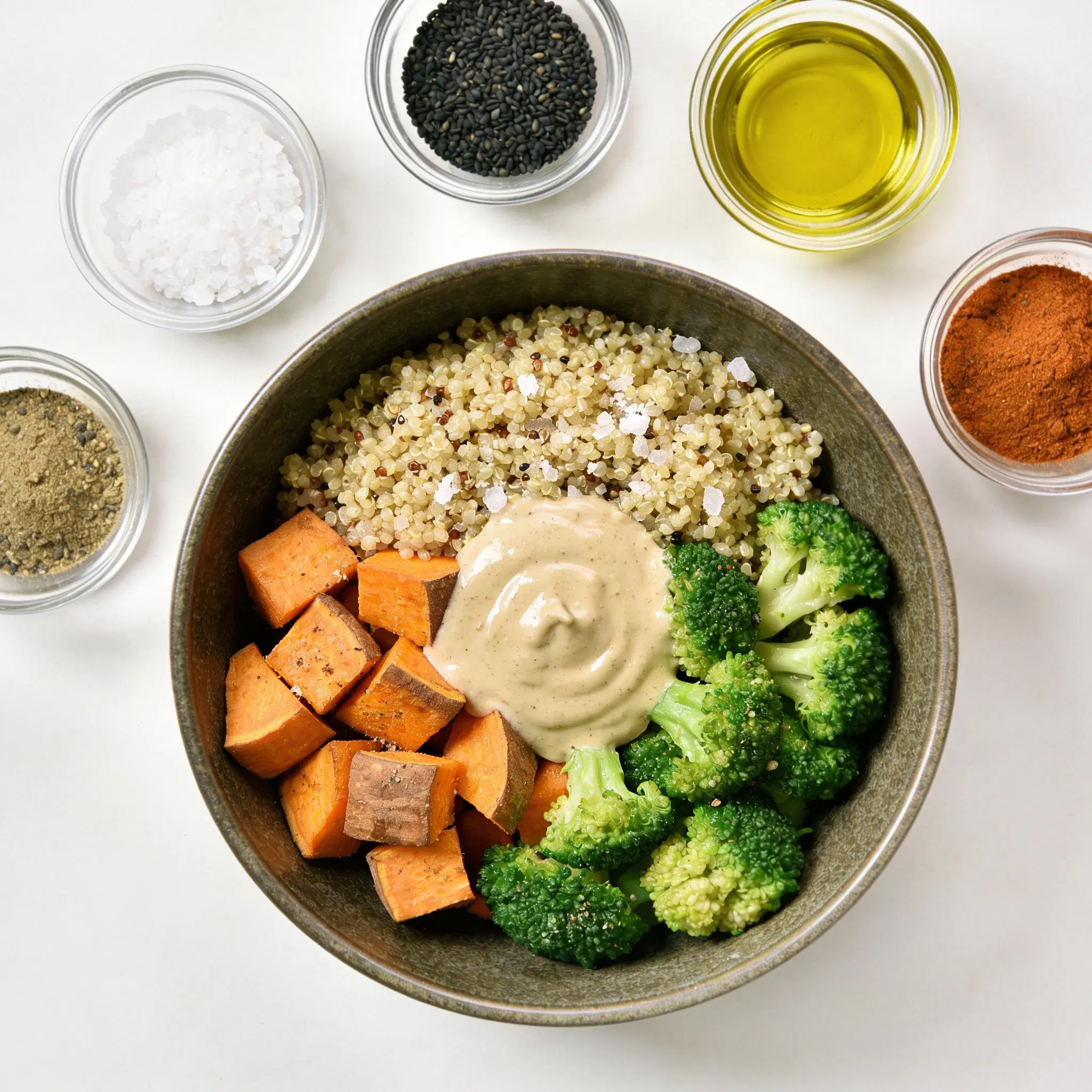 Buddha bowl z quinoa i sosem tahini