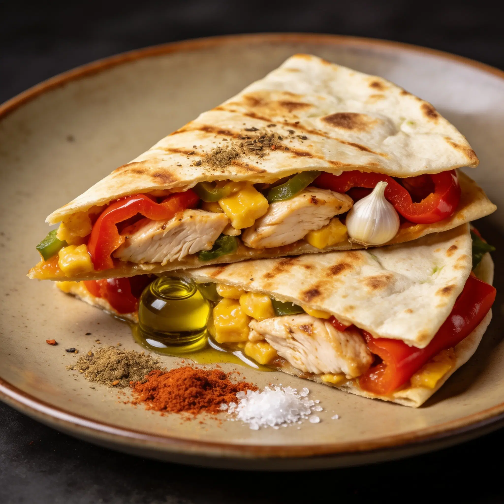 Quesadilla z papryką i kukurydzą