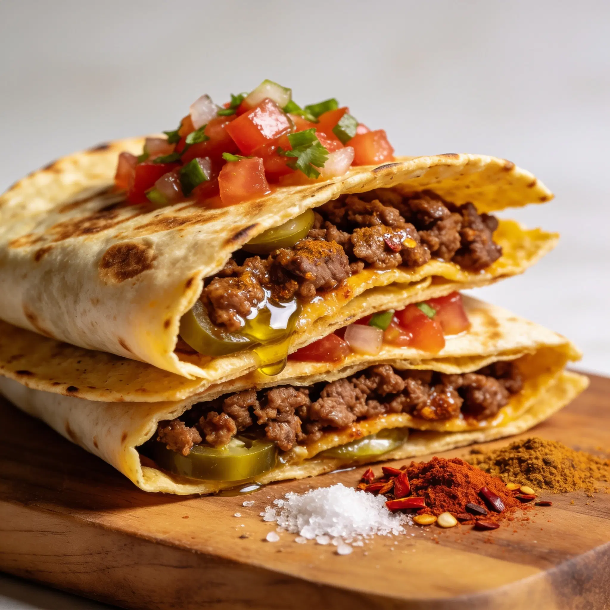 Crunchwrap z salsą fresca i tostadą