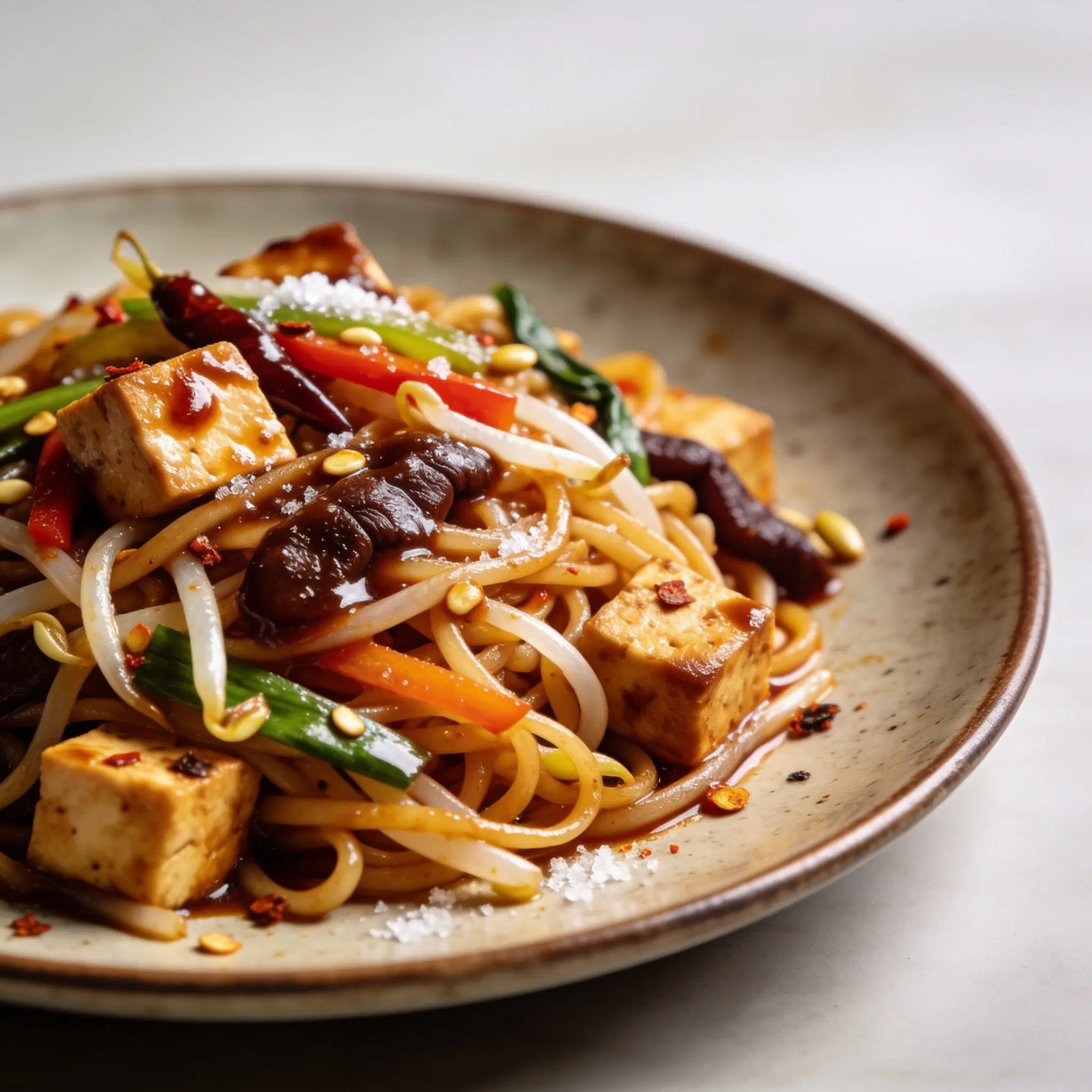 Tofu pad thai z warzywami i sosem tamaryndowym