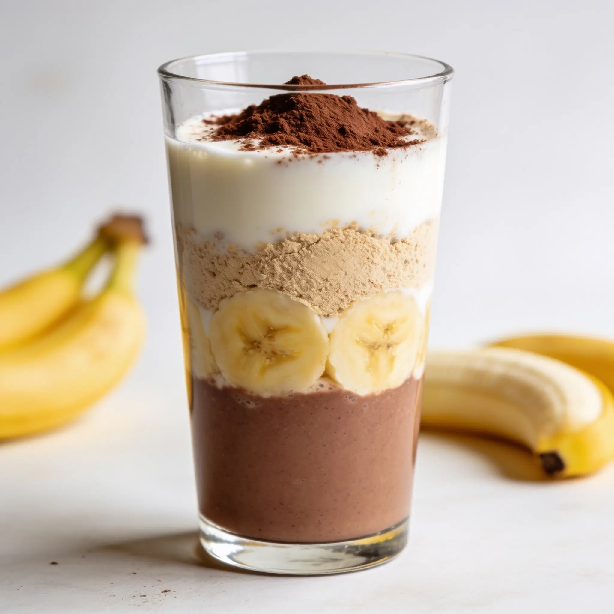 Smoothie proteinowe na napoju sojowym z kakao i bananem