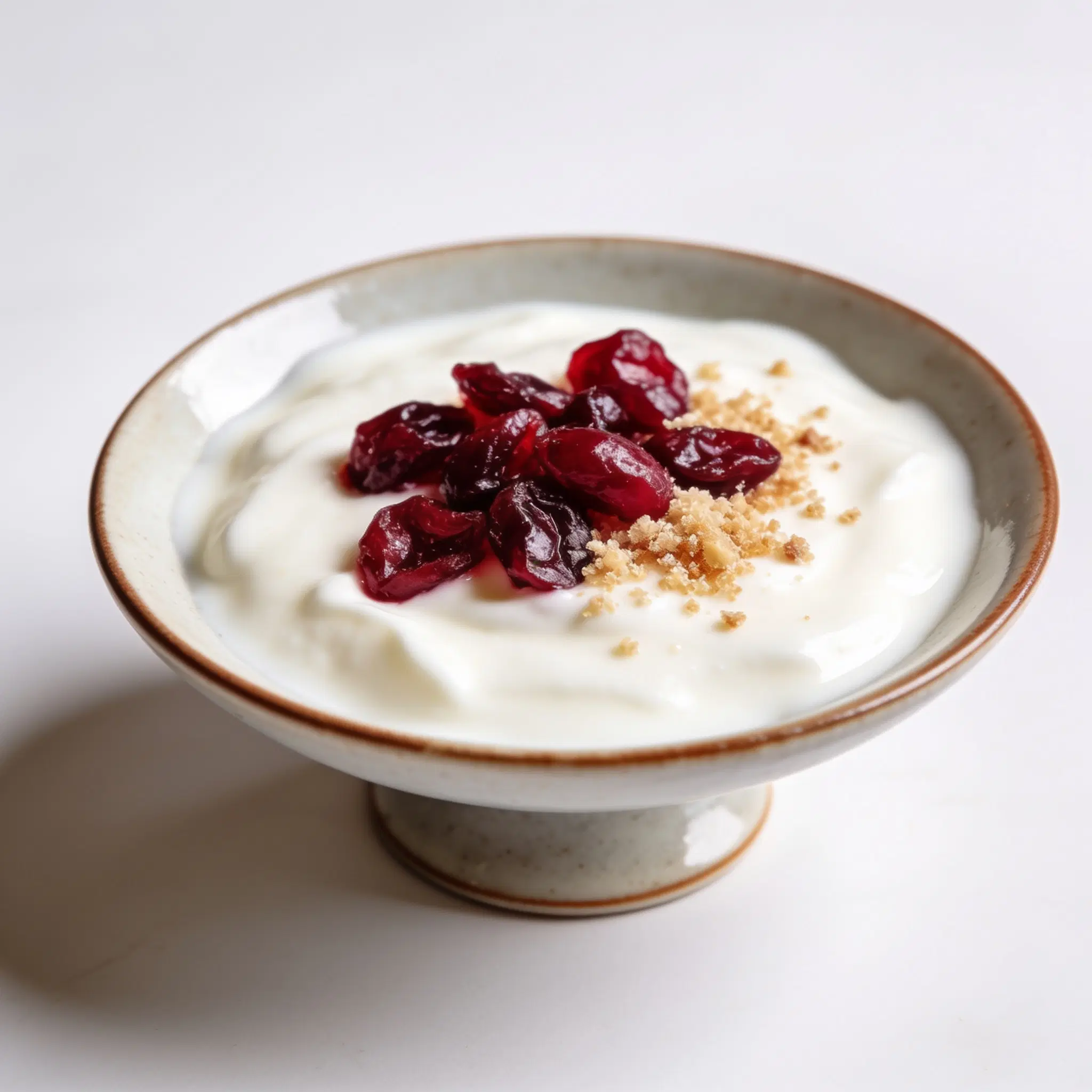 Jogurt naturalny z suszoną żurawiną i posypką