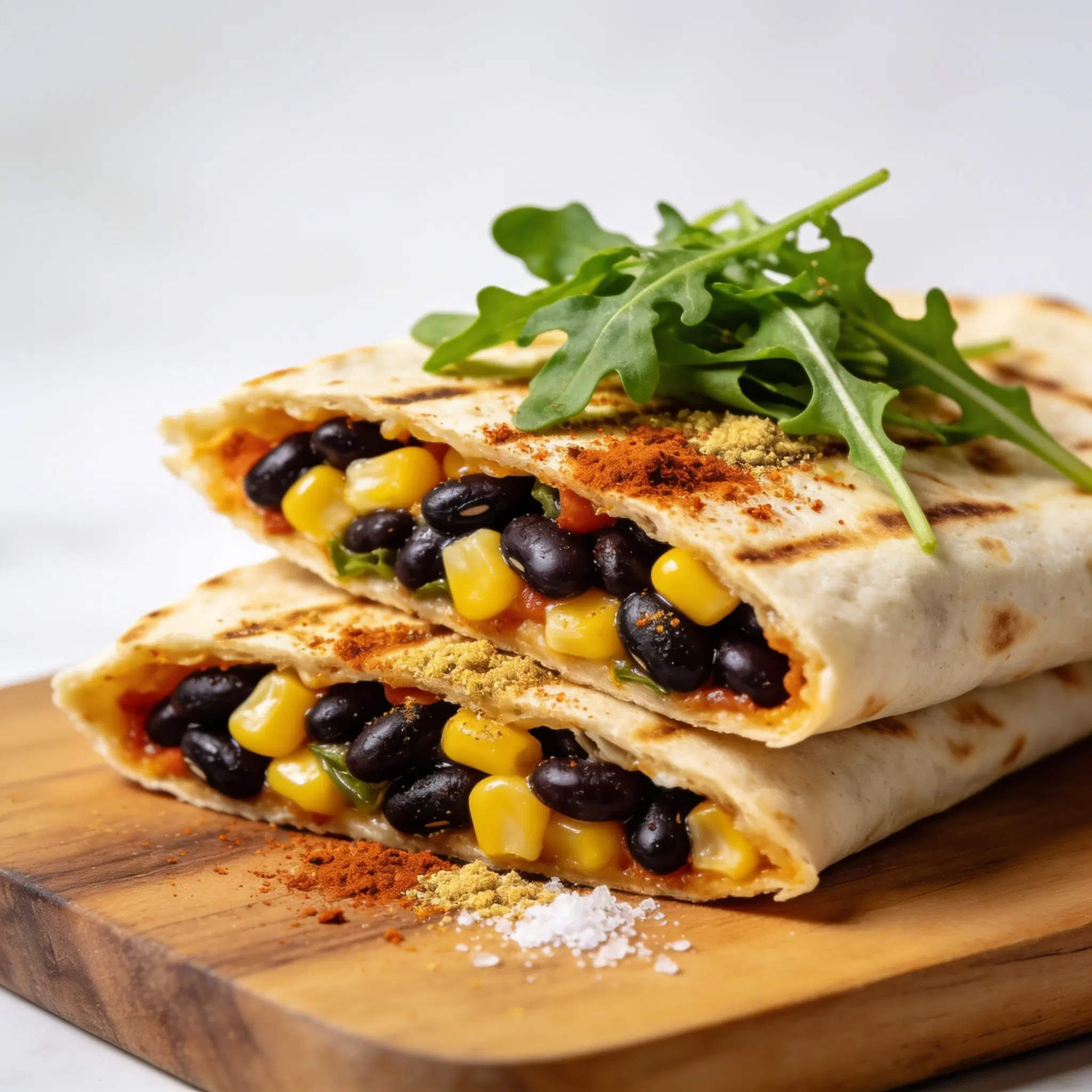 Quesadilla z czarną fasolą i warzywami