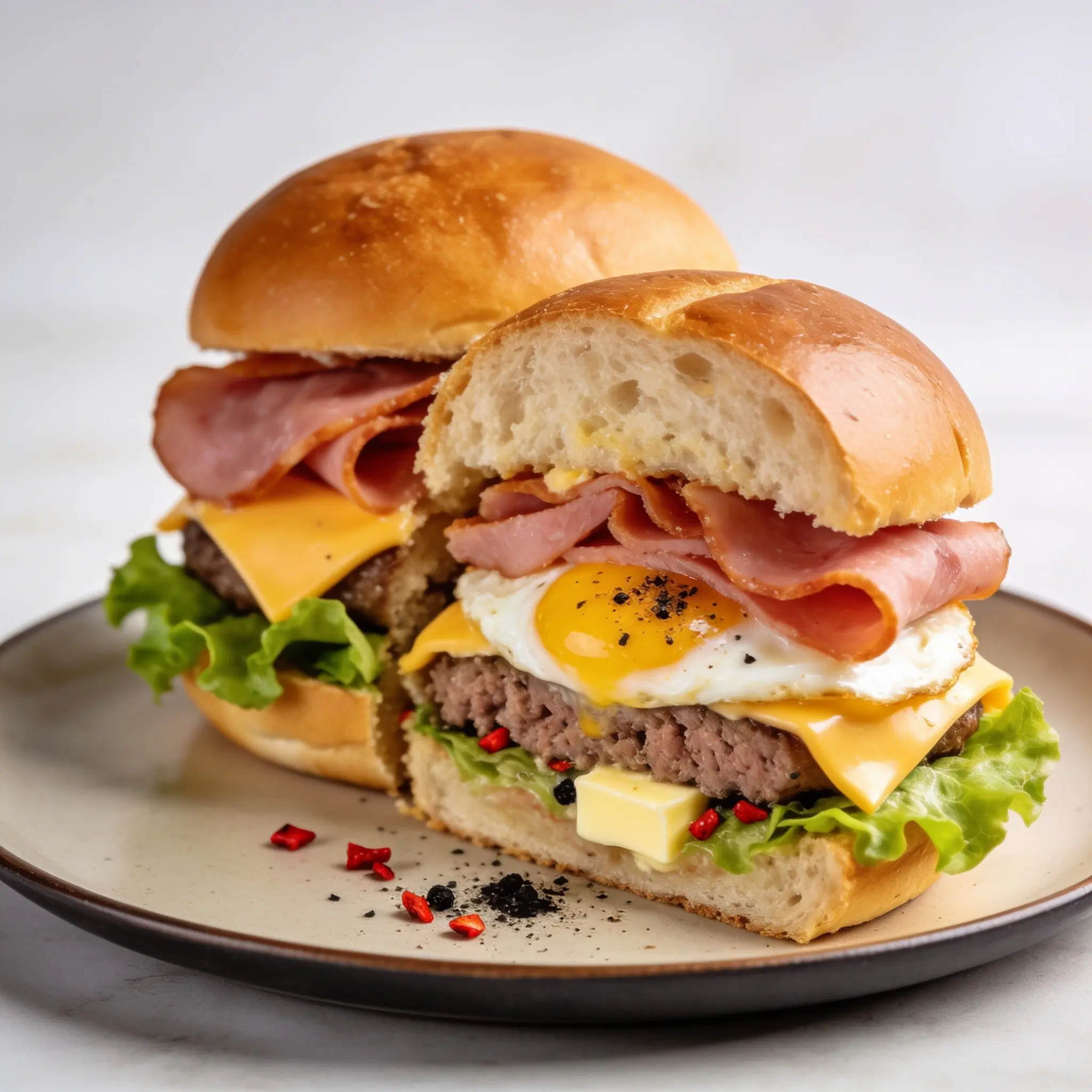 Burger z jajkiem