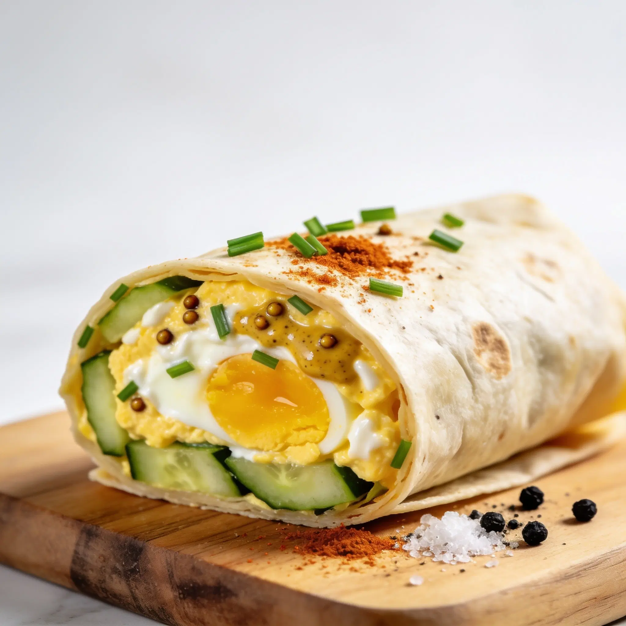 Wrap z pastą jajeczną i warzywami