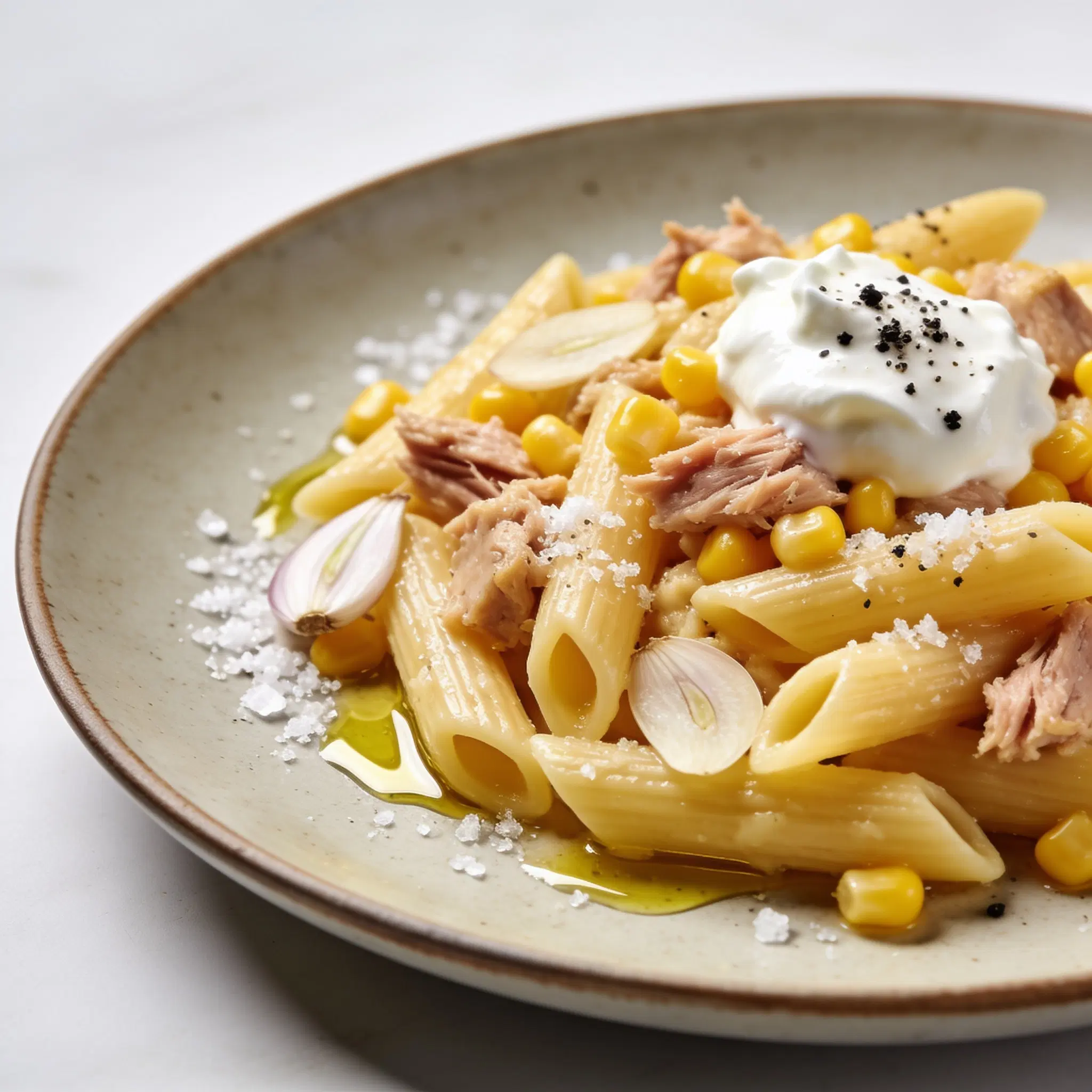 Penne z tuńczykiem i kukurydzą