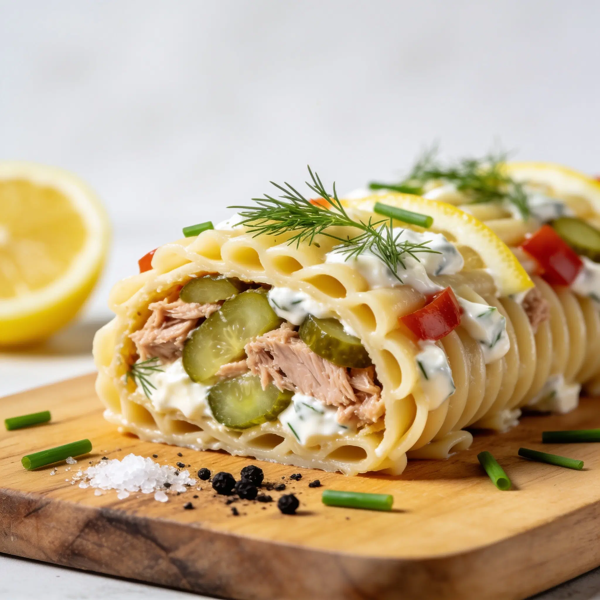 Pasta z tuńczyka z kiszonym ogórkiem i koperkiem