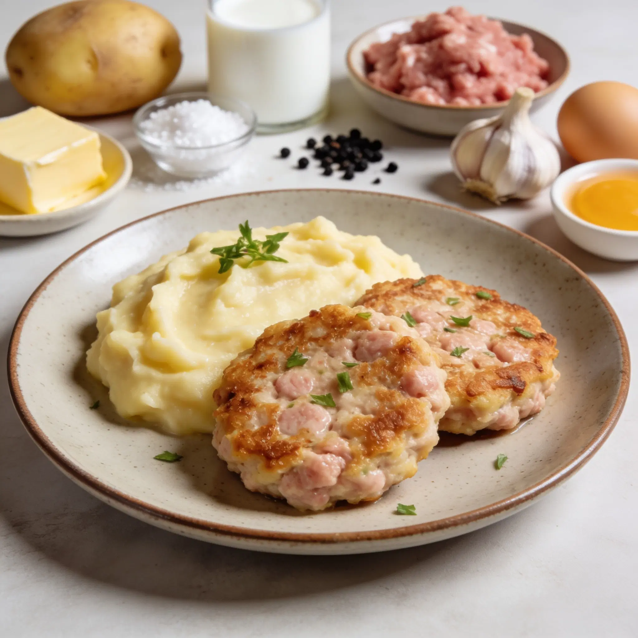 Kotlety mielone z puree ziemniaczanym