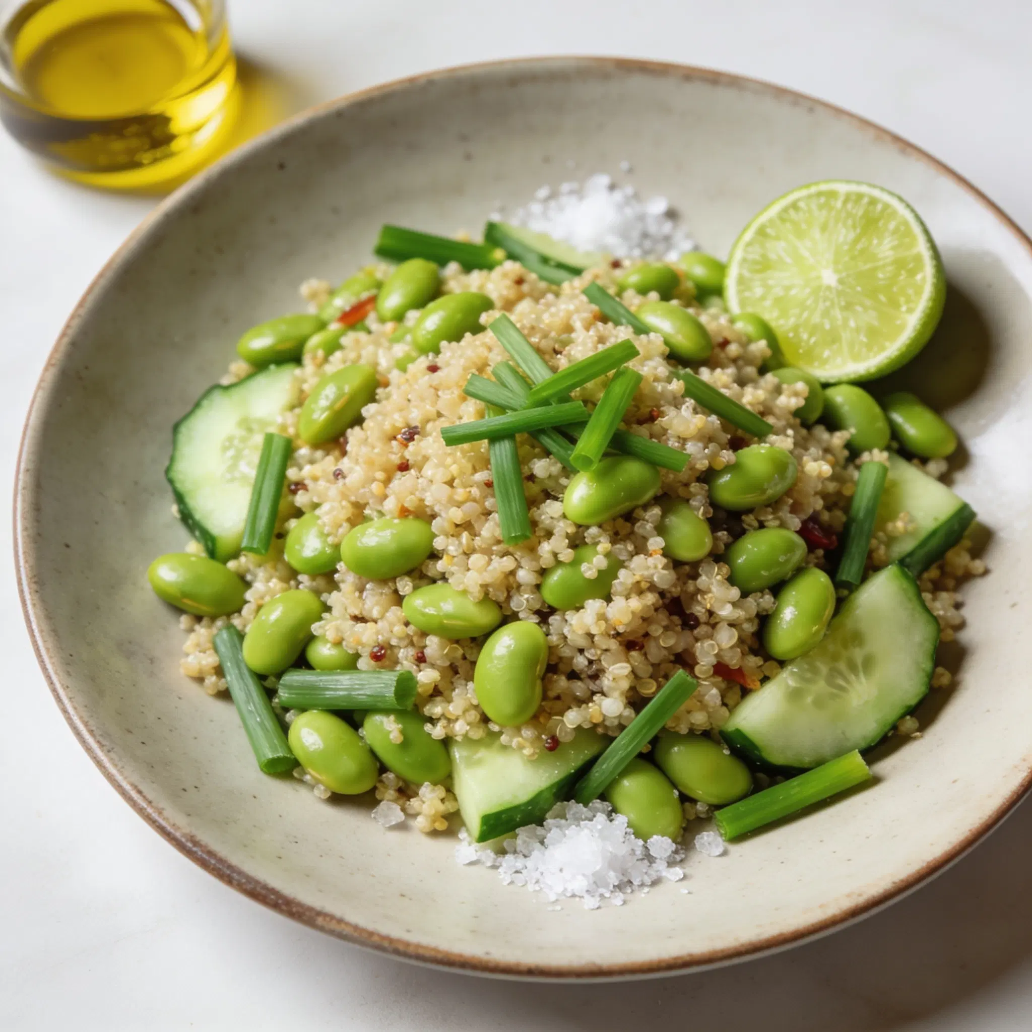 Sałatka z edamame, quinoa i warzywami