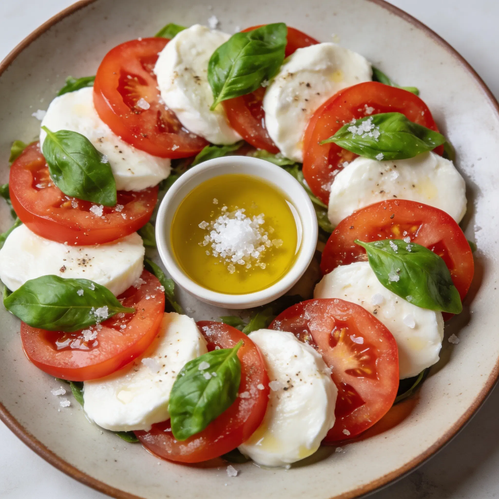 Sałatka caprese z mozzarellą i bazylią