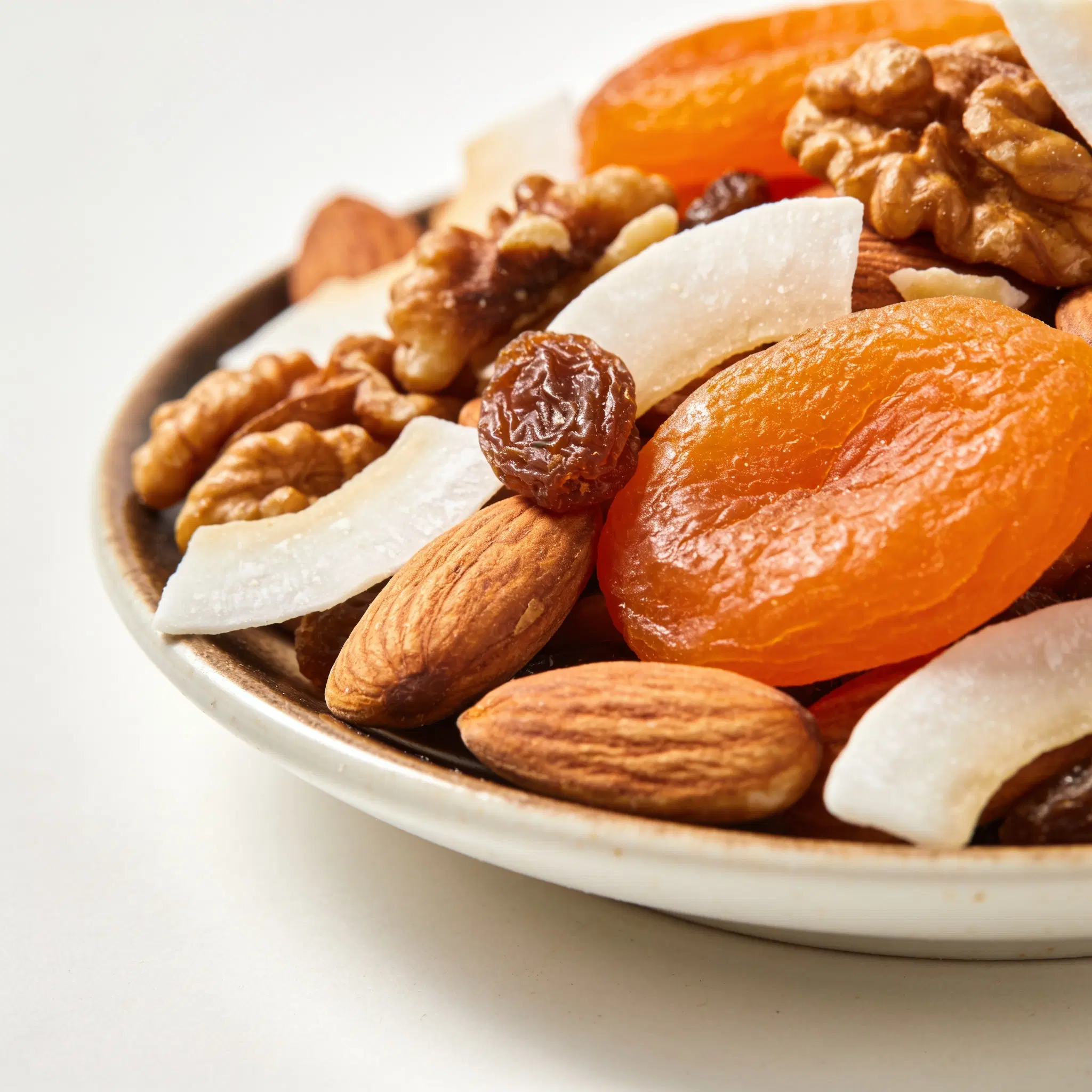 Trail mix z migdałami, morelami i wiórkami kokosowymi