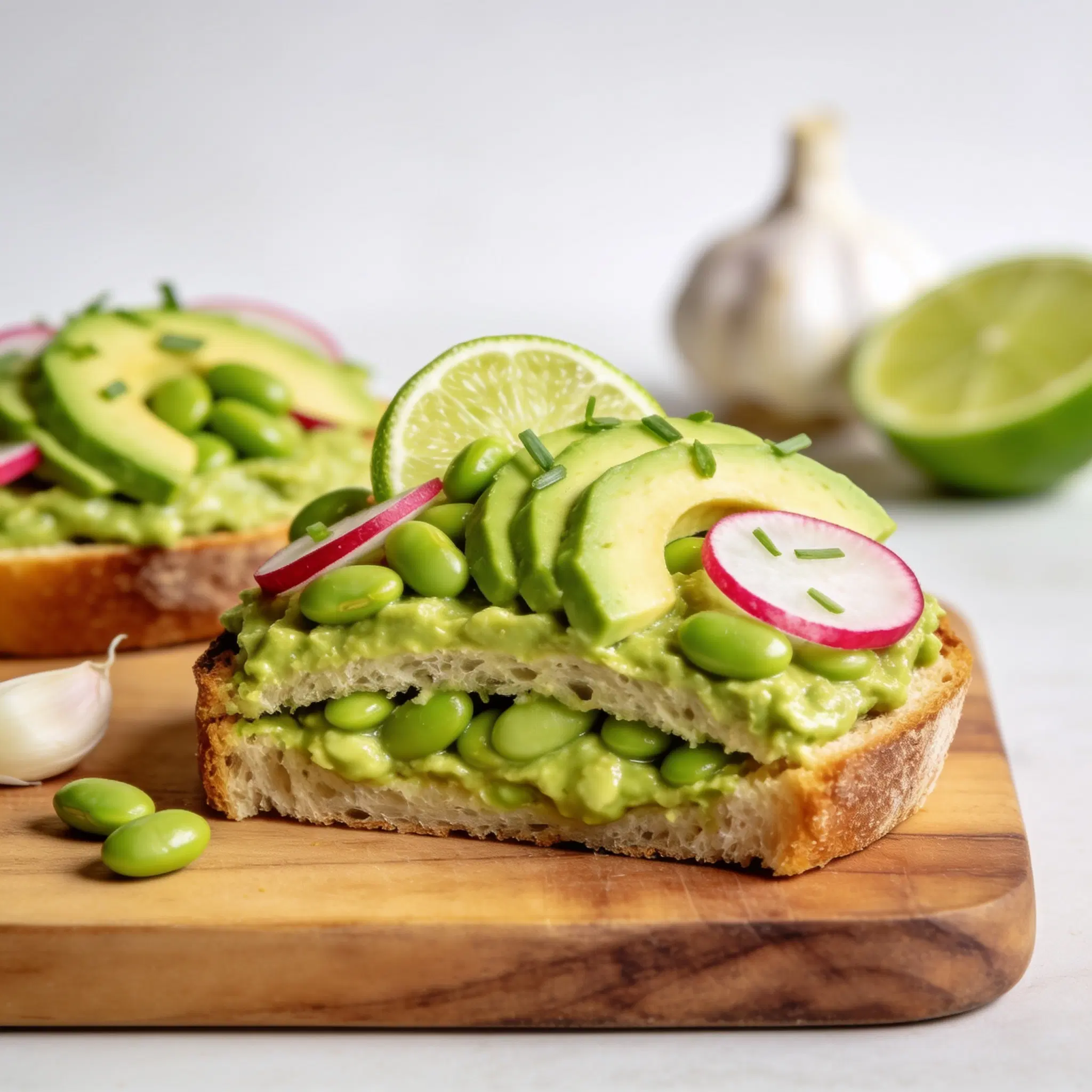 Kanapka z pastą z edamame i awokado